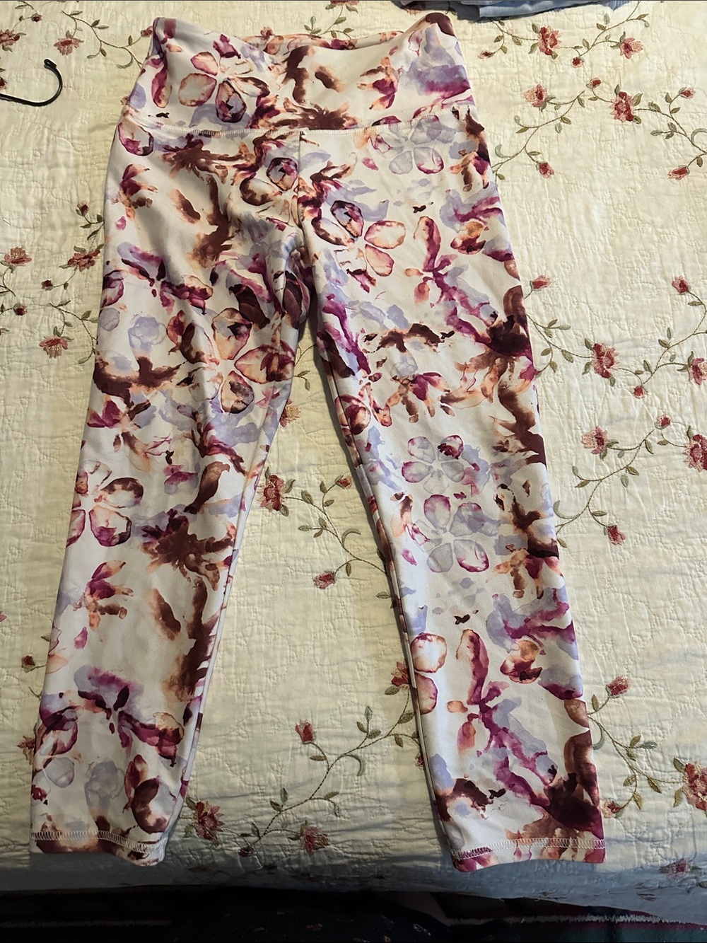 Balance Collection Floral Watercolor Leggings - Pink, Purple & Brown